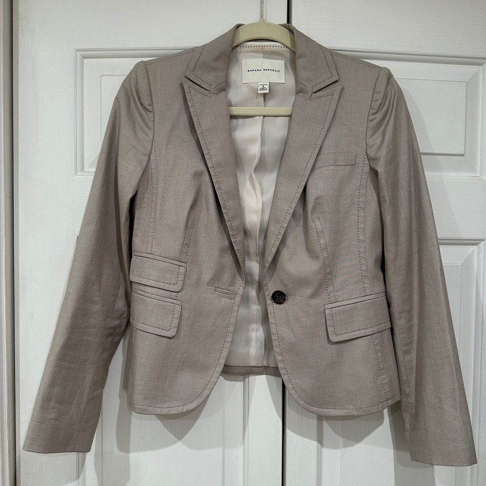 Banana Republic Women's Light Gray Blazer